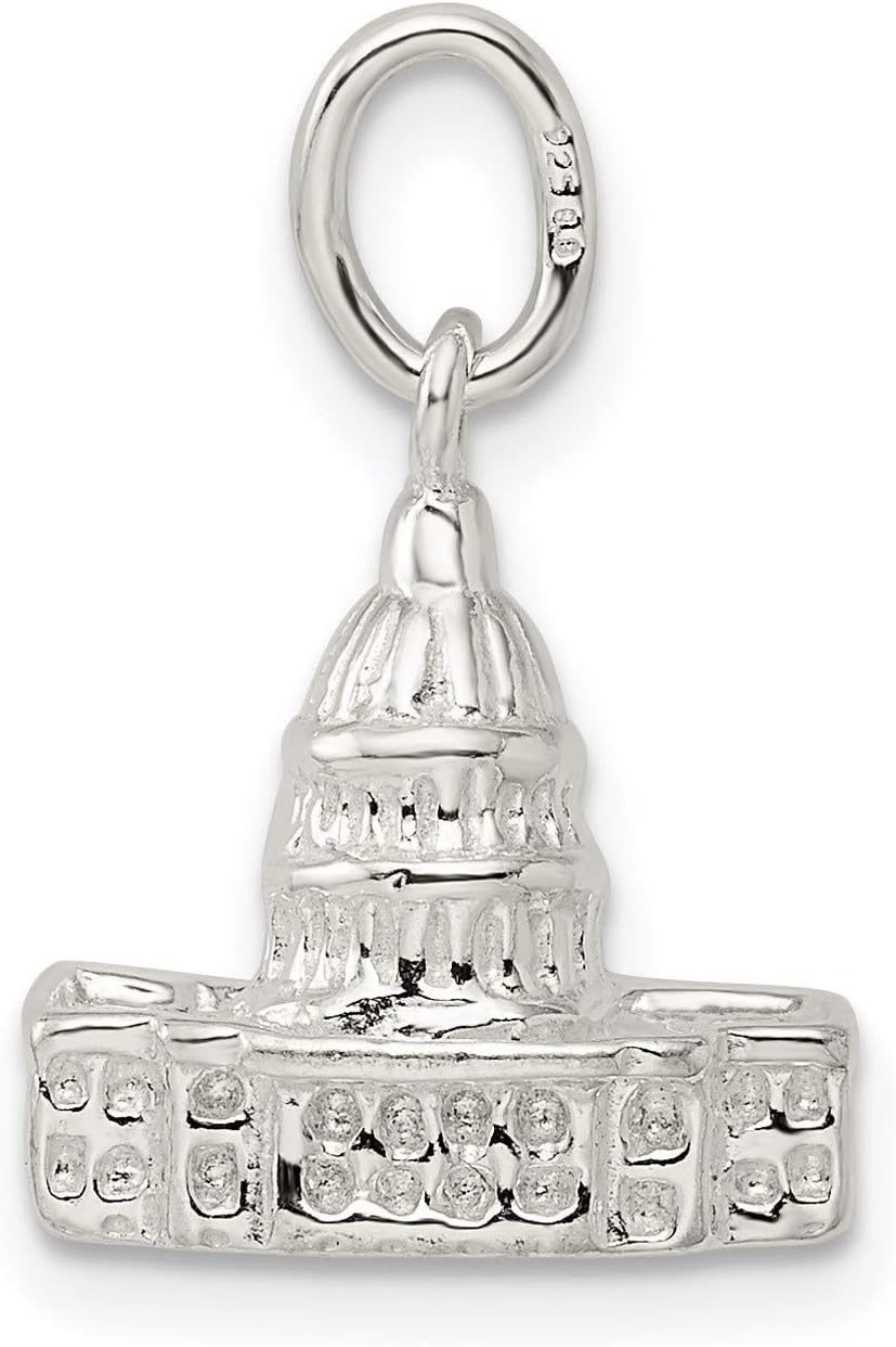 Sterling Silver Capitol Building Charm 23 mm x 15 mm