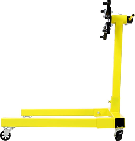 Engine Stand 1250 LBS Capacity360 Degree Adjustable Mounting Head Easy Assembly Disassembly 4 Ball-Bearing Swivel Caster Wheels Heavy-Duty Square Steel Frame