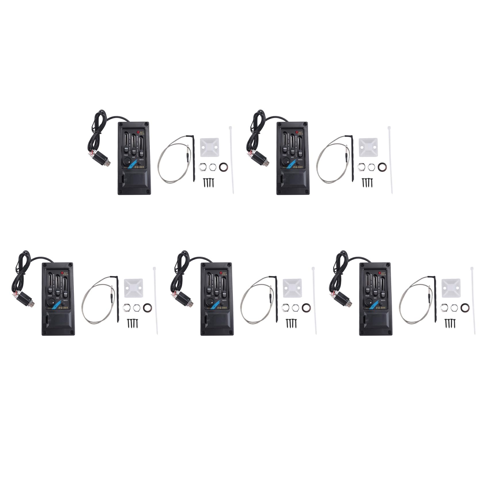 5X EQ-505 siodełko gitarowe Pickup 3 taśmy EQ Equalizer, leworęczny, akustyczny, system przedwzmacniający, equalizer, piezo