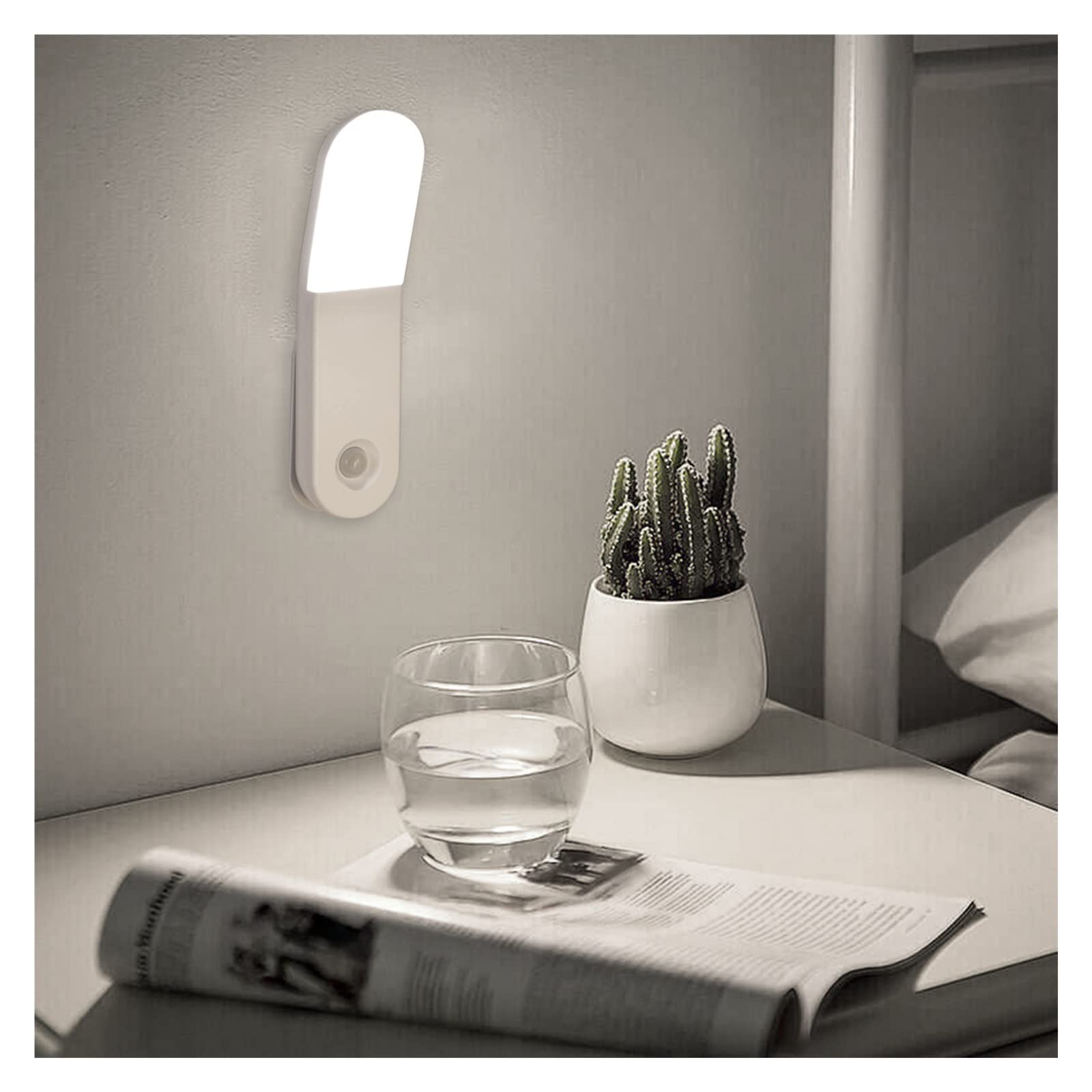 Lampade per quadri da parete,Lampade da parete, Lampada da parete a luce notturna con sensore di movimento senza fili Lampada da parete a LED ricaricabile USB Luce for armadio da cucina Bagno Corridoi