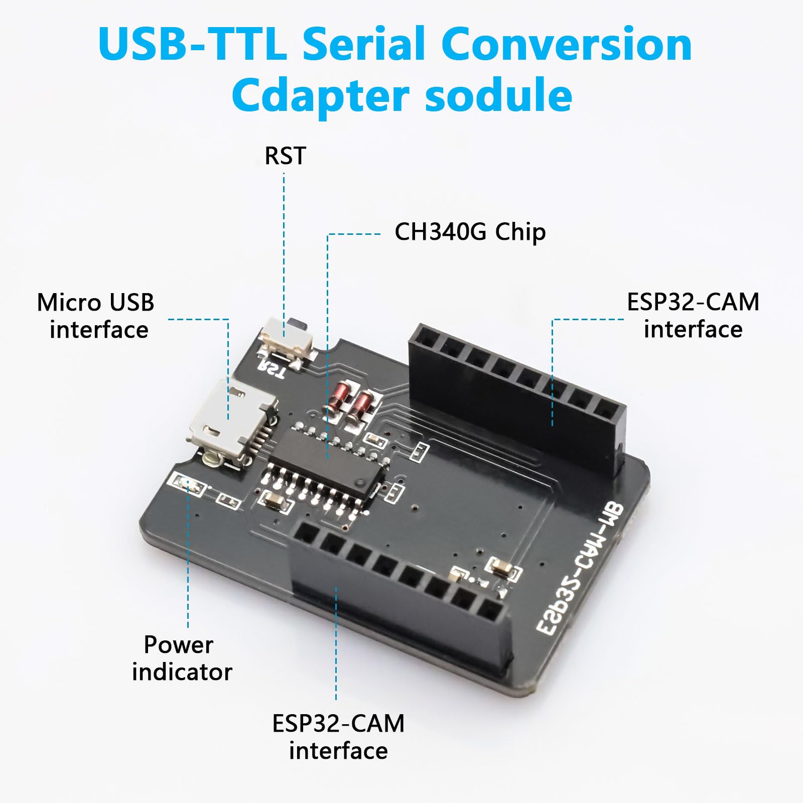 ESP32-CAM Carte de développement WiFi Bluetooth Dual Core avec caméra OV2640, TF Caméra, Micro USB, Compatible Arduino (3PCS)