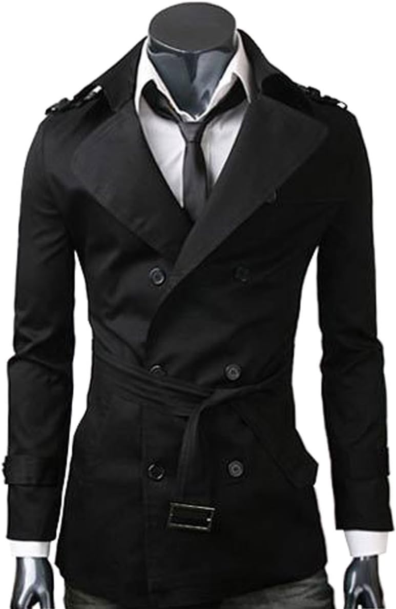 SICHYUAN Man’s Slim Fit Warm Winter Trench Jackets Fashion Suit,Male Double-Breasted Wool Outwear Blazer Jackets Business Coat.