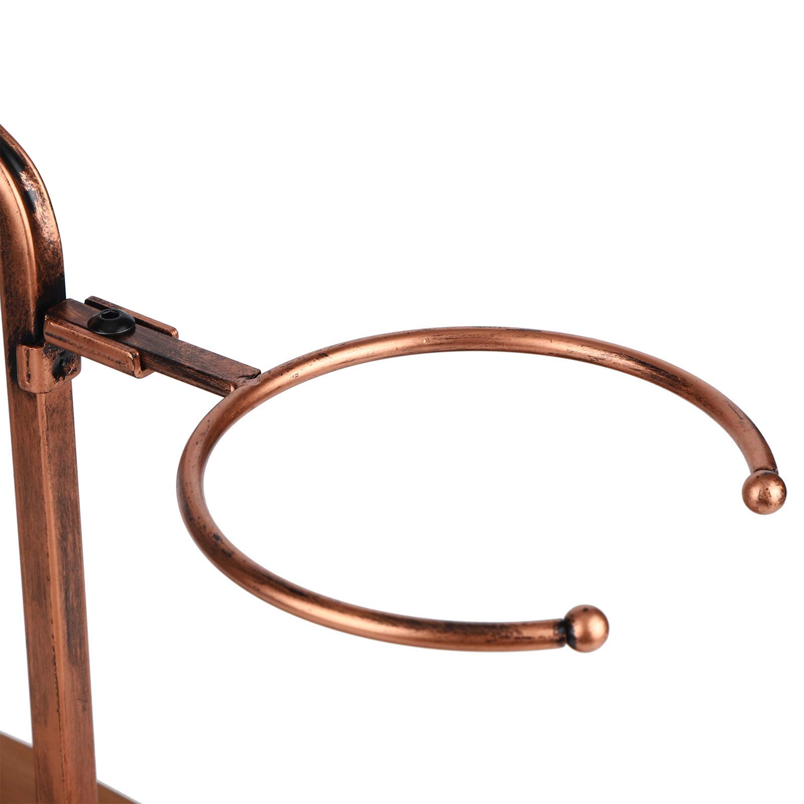 Portabicchiere da vino, stendino per vino decanter stendino con 6 ganci Bar Decorazione da tavolo Portaoggetti per bevande Stand No Foratura(Bronzo)