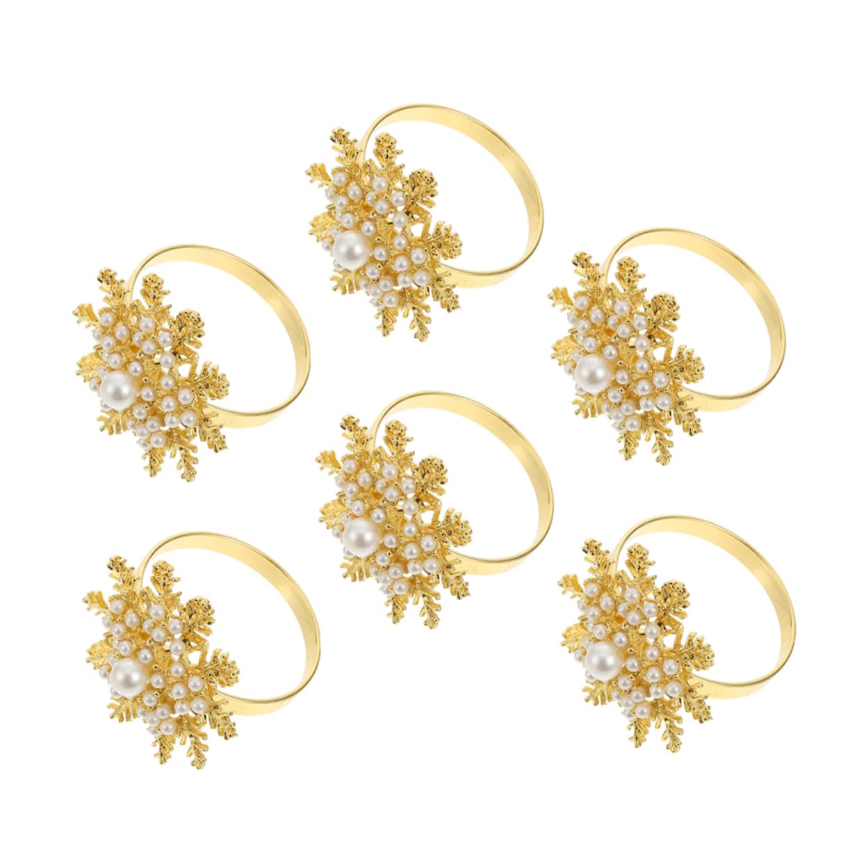 TOPBATHY 2 Set Fibbia Del Tovagliolo Del Fiocco Di Neve Figurina Decorazioni in Oro Titolari Natalizio Natalizie Portatovaglioli Domestici Portatovaglioli Creativi Lega Golden 6 Pezzi * 2