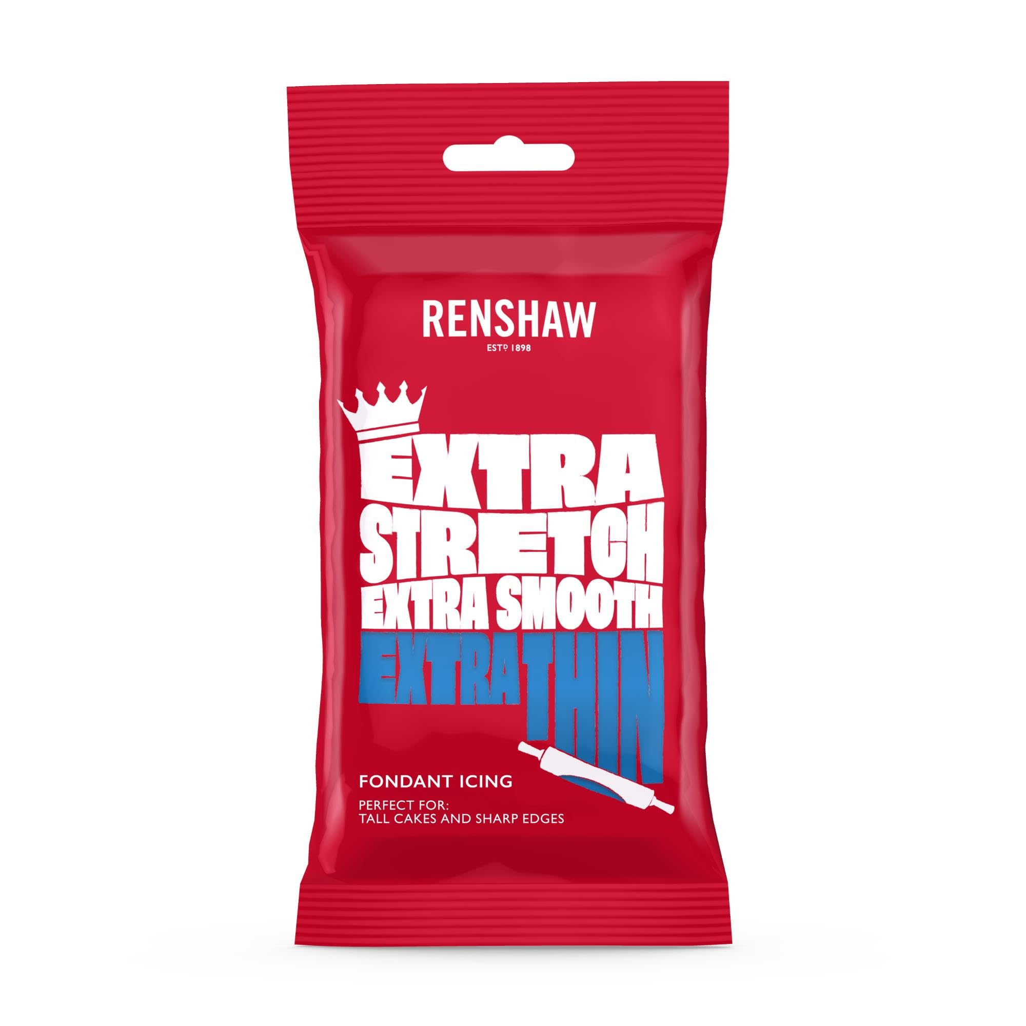 Renshaw Extra Stretch, Smooth & Thin Fondant Icing - Blue, 250 g (Pack of 1)