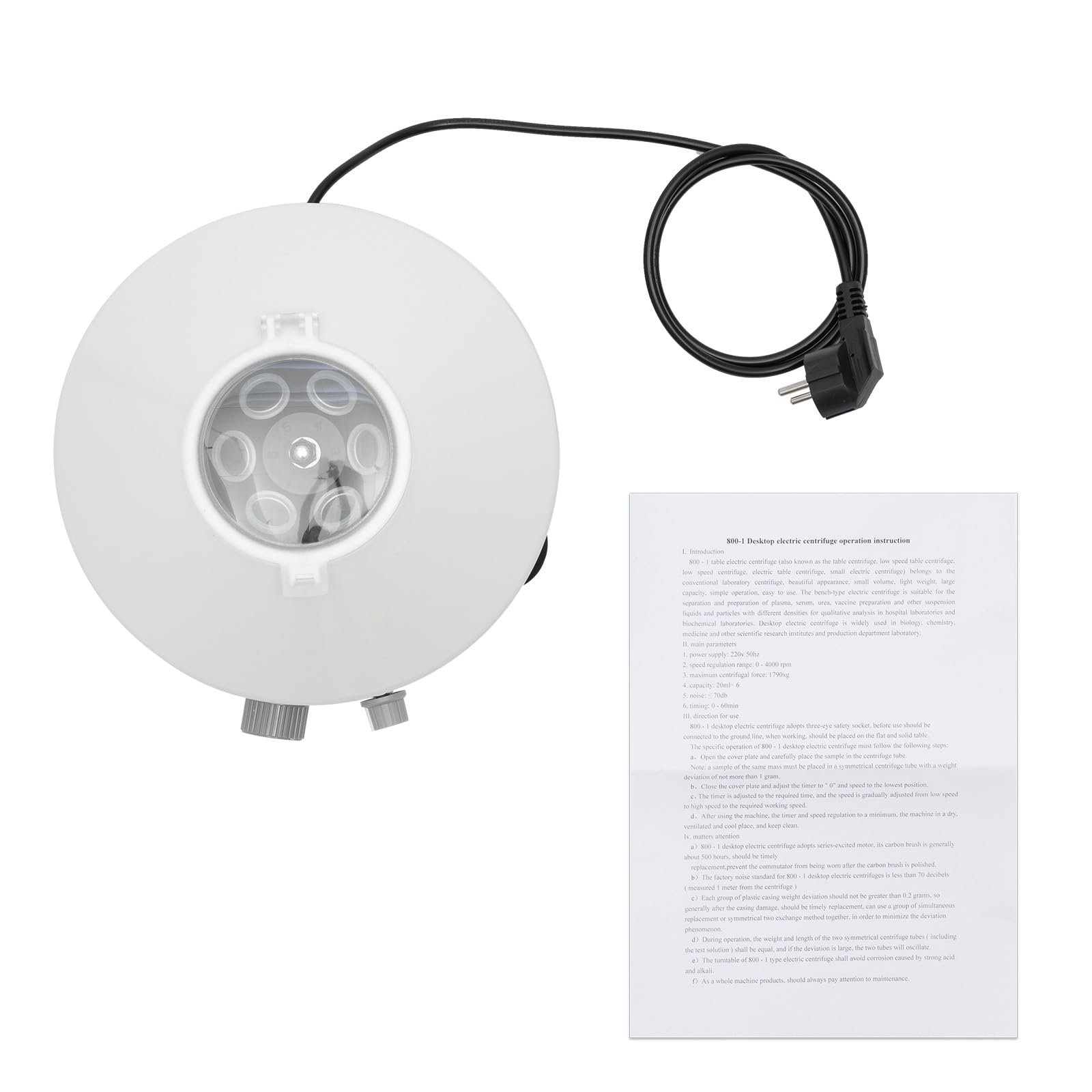 Centrifuga, centrifuga da tavolo da laboratorio, 4000 giri/min, centrifuga da 20 ml x 6 provette e copertura antipolvere, macchina centrifuga per scientifica, ricerca