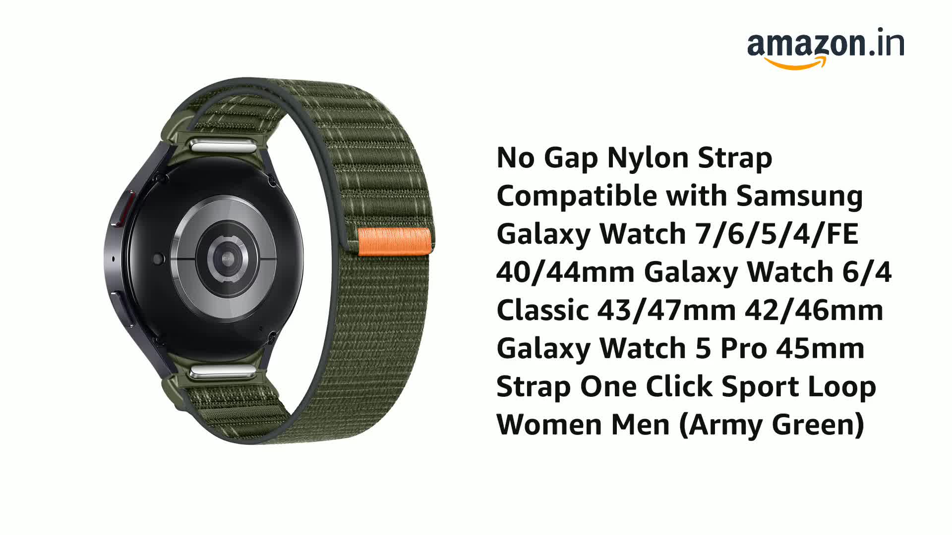 No Gap Nylon Strap Compatible with Samsung Galaxy Watch 7/6/5/4/FE