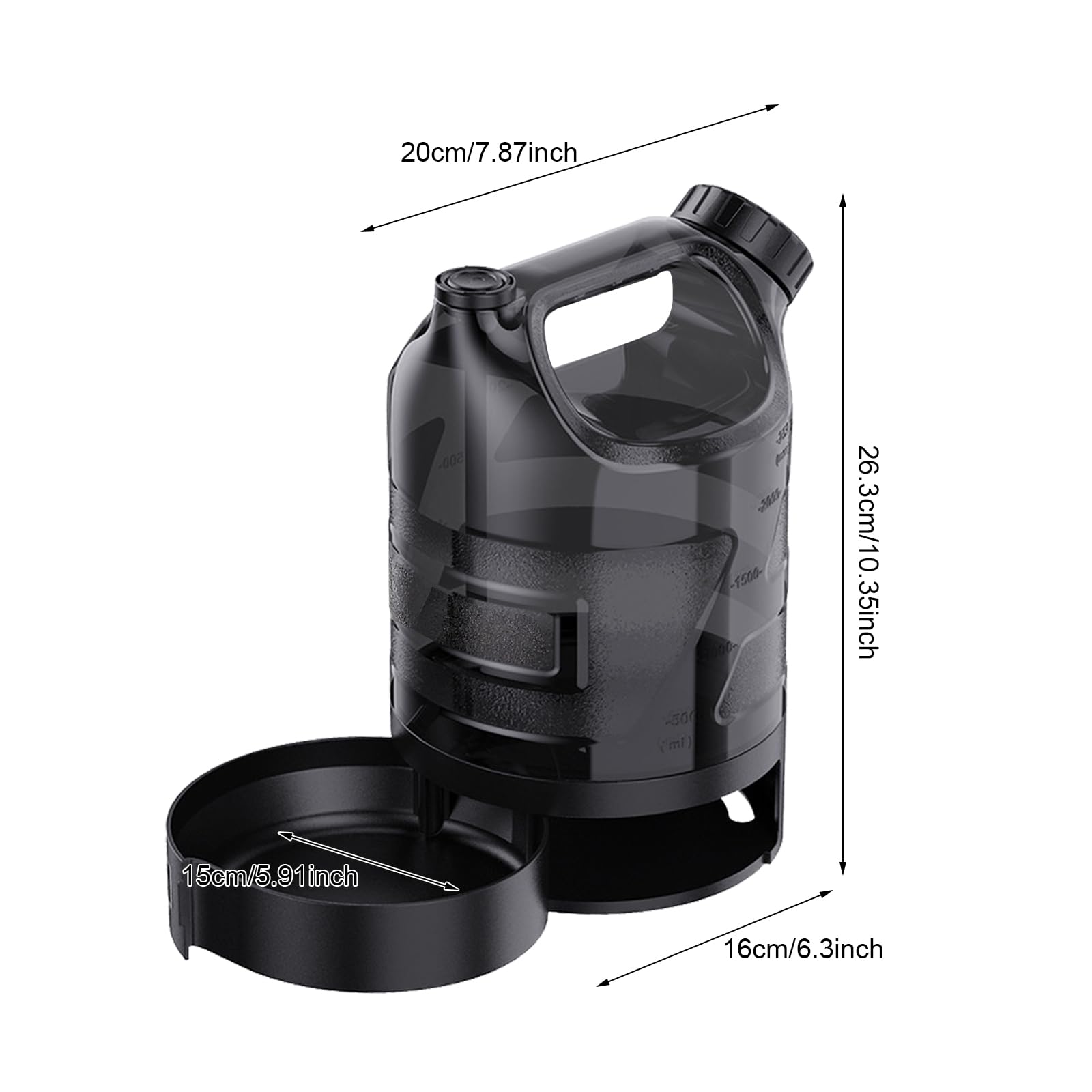 Borraccia per cani da 2500 ml, portatile, XXL, grande | Dispenser per acqua per cani da campeggio, a prova di perdite, per vacanze, escursioni, viaggi, appartamento