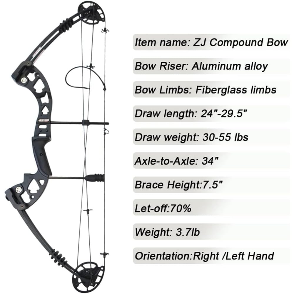 SOPOGER Compound Bow Kit - Adjustable 30-60 Lbs, 320 FPS, Full Package For Beginners & Hunting Practice