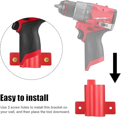 Miniatura 6 de Soporte para taladro Milwaukee, soporte de pared para taladro Milwaukee M12, soporte para herramientas M12 y almacenamiento de herramientas, soporte