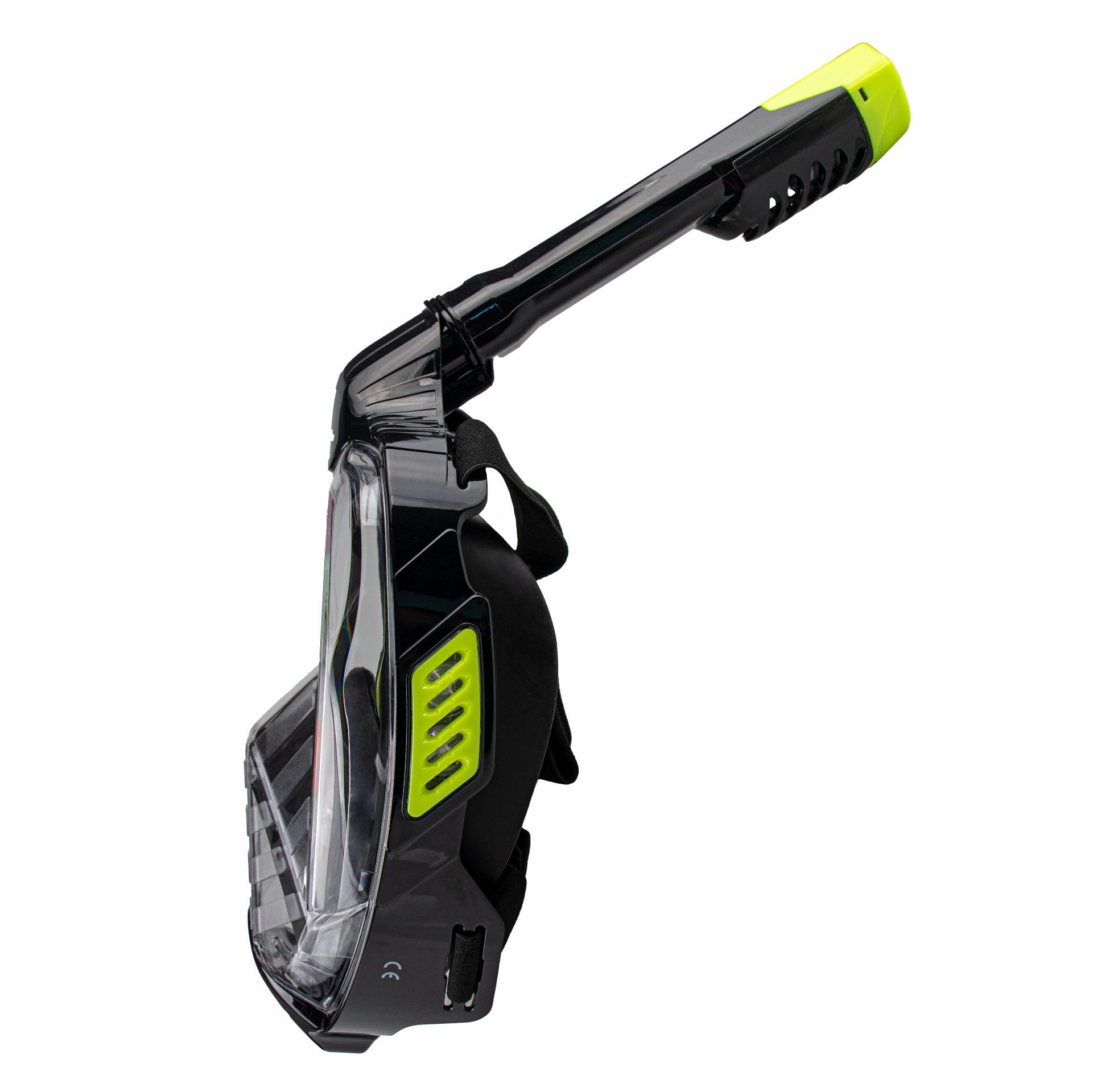 Captain Mike - Vollgesichts-Schnorchelmaske – 180° Sicht – faltbar – Dry-Top System – Anti-Beschlag – CO2-Filter – inkl. Tasche & Kamera-Halterung
