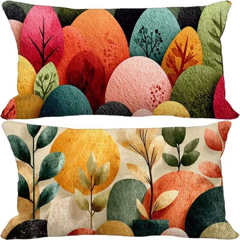 Coussin de canapé étanche contre les taches d'été en lin imperméable 50x70