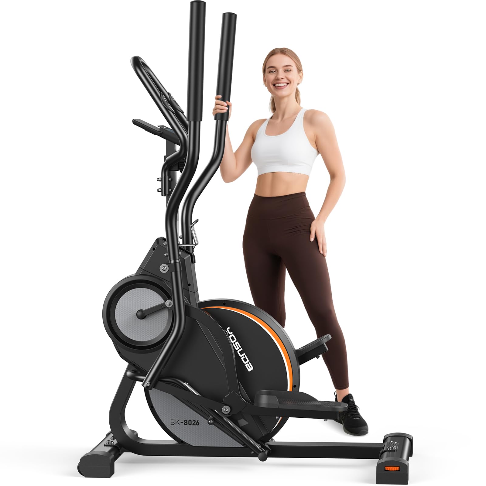 Elliptical Exercise Machine, 3-in-1 (Elliptical + Cardio Climber + Stair Stepper) Elliptical Machine for Home with 45°Incline, 15.5 in Stride, 16-Levals Resistance, Quiet Magnetic System