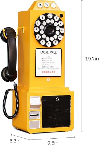 Miniatura 5 de Teléfono antiguo Esfera giratoria modelo de teléfono fijo vintage clásico accesorios de teléfono retro montados en la pared, manualidades,