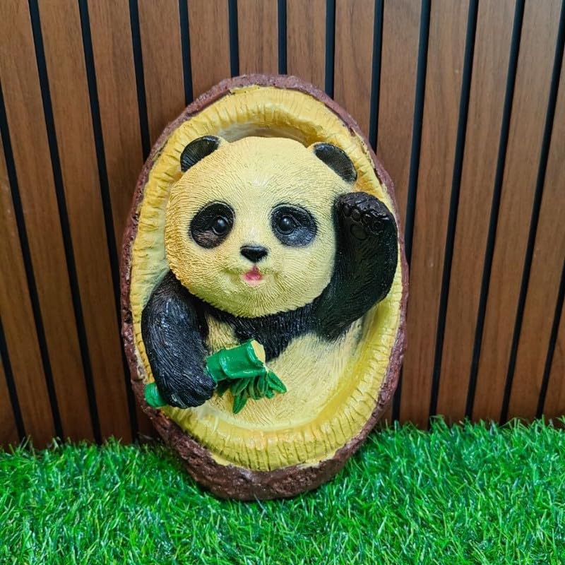 Wonderland Cute Panda Wall Hanging with Bamboo | 3D Resin Garden & Home Decor Figurine | Adorable Wildlife Art Sculpture for Kids Room, Balcony, Patio, or Tree-image-11