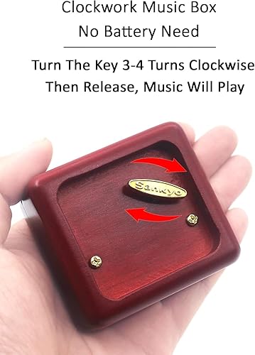 Miniatura 63 de Caja de música Sinzyo con mecanismo de madera tallada clásica caja musical regalo para Navidad, cumpleaños, día de San Valentín, el mejor regalo