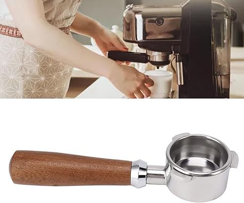 Miniatura 2 de Portafiltro, Extracción Mejora de la Resistencia al Óxido de Acero Inoxidable Tazón de Café Sin Fondo Portafiltro 3 Orejas Portátil con Cesta de