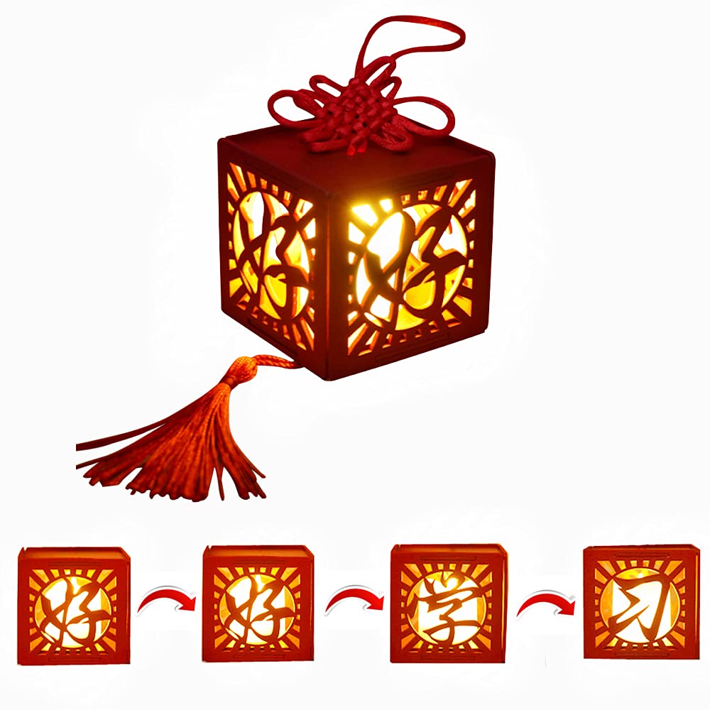 Montidey DIY Dollhouse Kit Assembled Miniature Furniture Chinese Palace LED Light Doll House Assemble Antique Lamp Box Room Decor Puzzle Handcrafts Toys for Adults Gifts (Study Well)