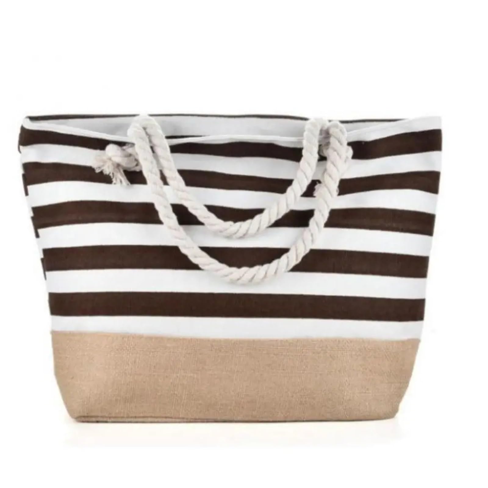 Bolso Tote De Playa A Rayas Gran Capacidad