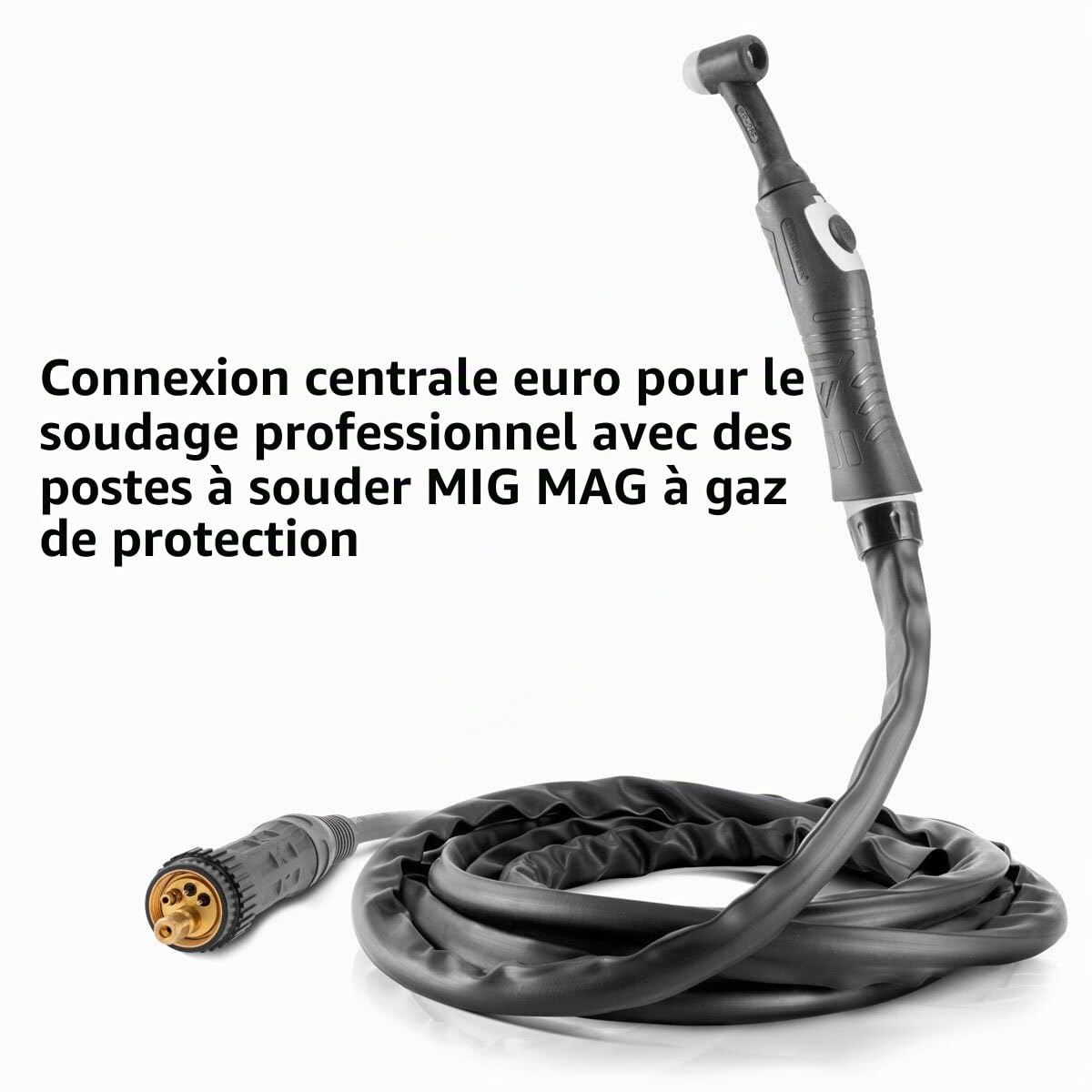 STAHLWERK Torche de soudage TIG WP26F jusqu'à 200 A avec 3 m de tuyau de gaz protecteur, raccord central européen et tête flexible pour postes à souder MIG MAG