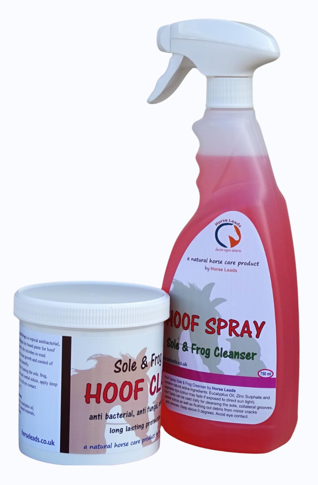 Hoof Clay 900 g and Hoof Spray 750 ml Saver Combo, field dressing paste and antiseptic spray for thrush