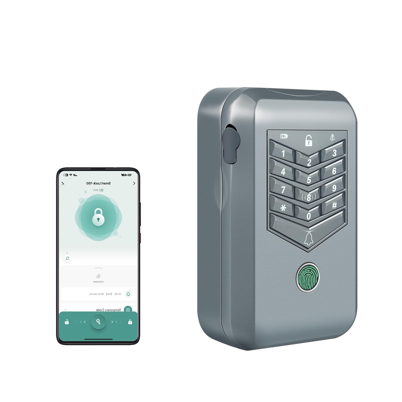 TenixLox Smart Key Lock Box, Fingerprint Key Case with Password,Tuya APP, Cards and Keys, Wall Mounted Safe Boxs for Outdoor House Keys
