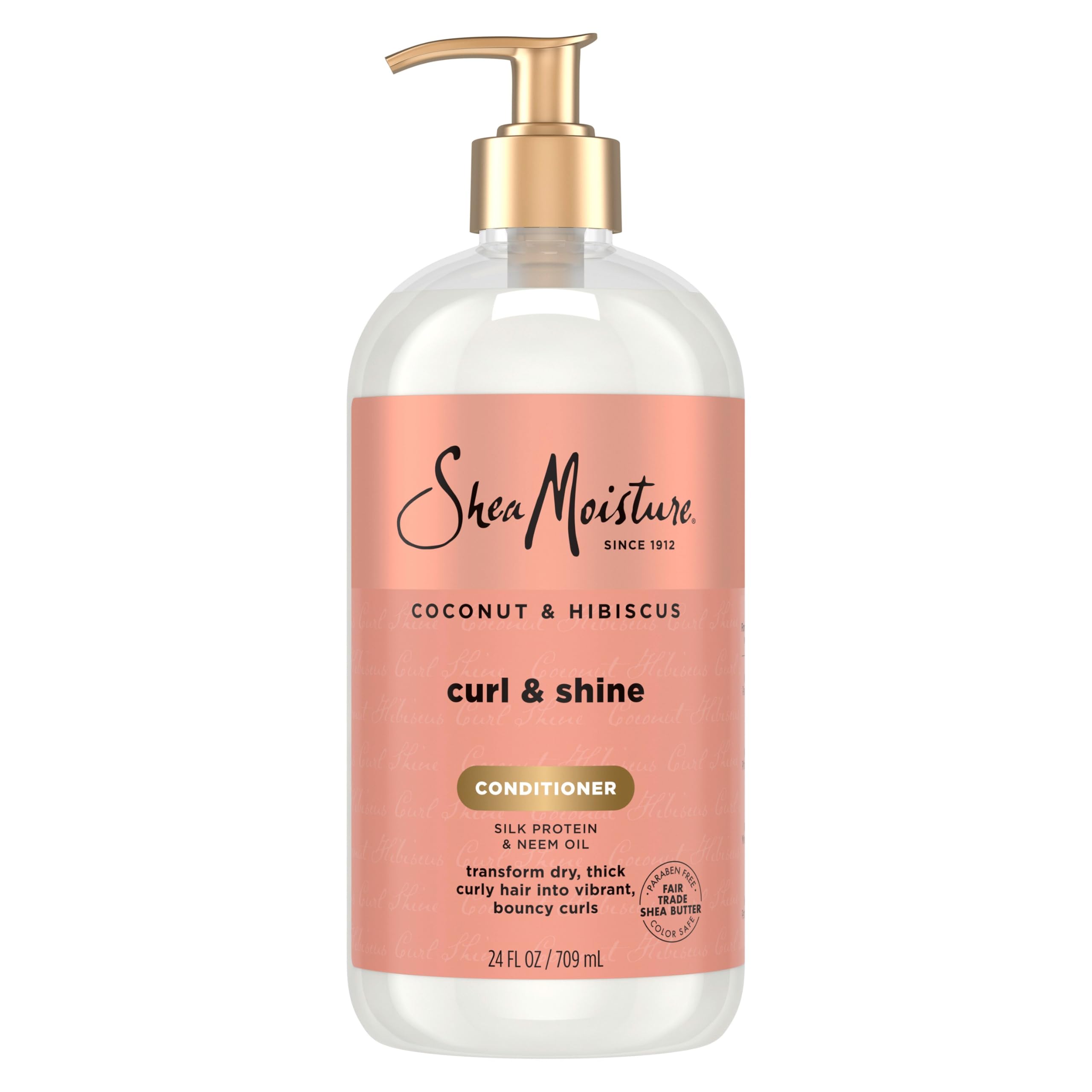 Shea Moisture Curl & Shine Conditioner Coconut & Hibiscus, for Thick, Curly Hair, to Moisturize & Soften, 24 oz Curl & Shine 24 Fl Oz (Pack of 1)
