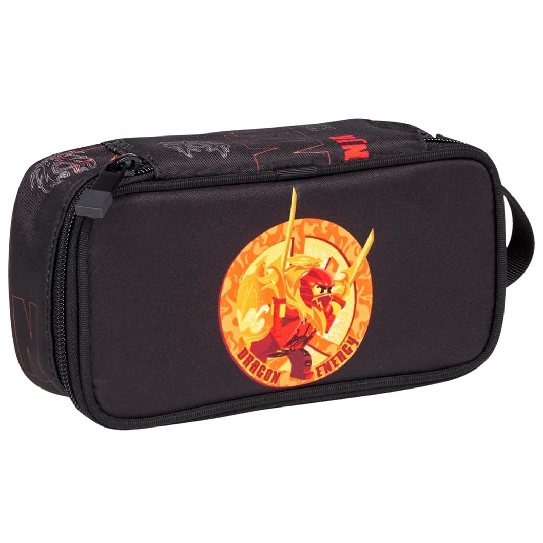 SKANDO BAGS LEGO NINJAGO Dragon Energy Pencil Case: Spacious pencil case with name tag, side handle and durable PVC-free material, can also be used as a toiletry bag