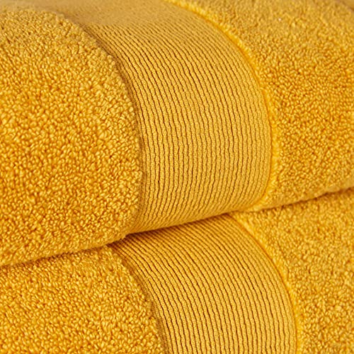 Christy Living Carnival Bath Towels | Set of 2 | Soft Plush Cotton Bathroom Towels | Absorbent Shower Towels | Quick Dry | 650GSM | Machine Washable | Saffron Yellow - Image 4