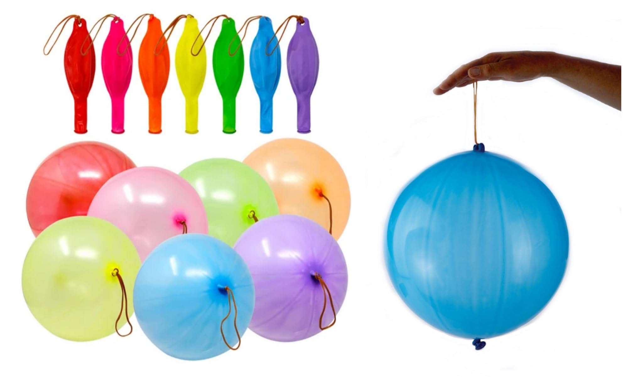 MustBeBonkers 12 Party Bag Fillers & Party Favours – 12 Smiley Face Party Bags with Handles Design. (Ideal for Children Aged 3-14) (Punch Balloon, 12)