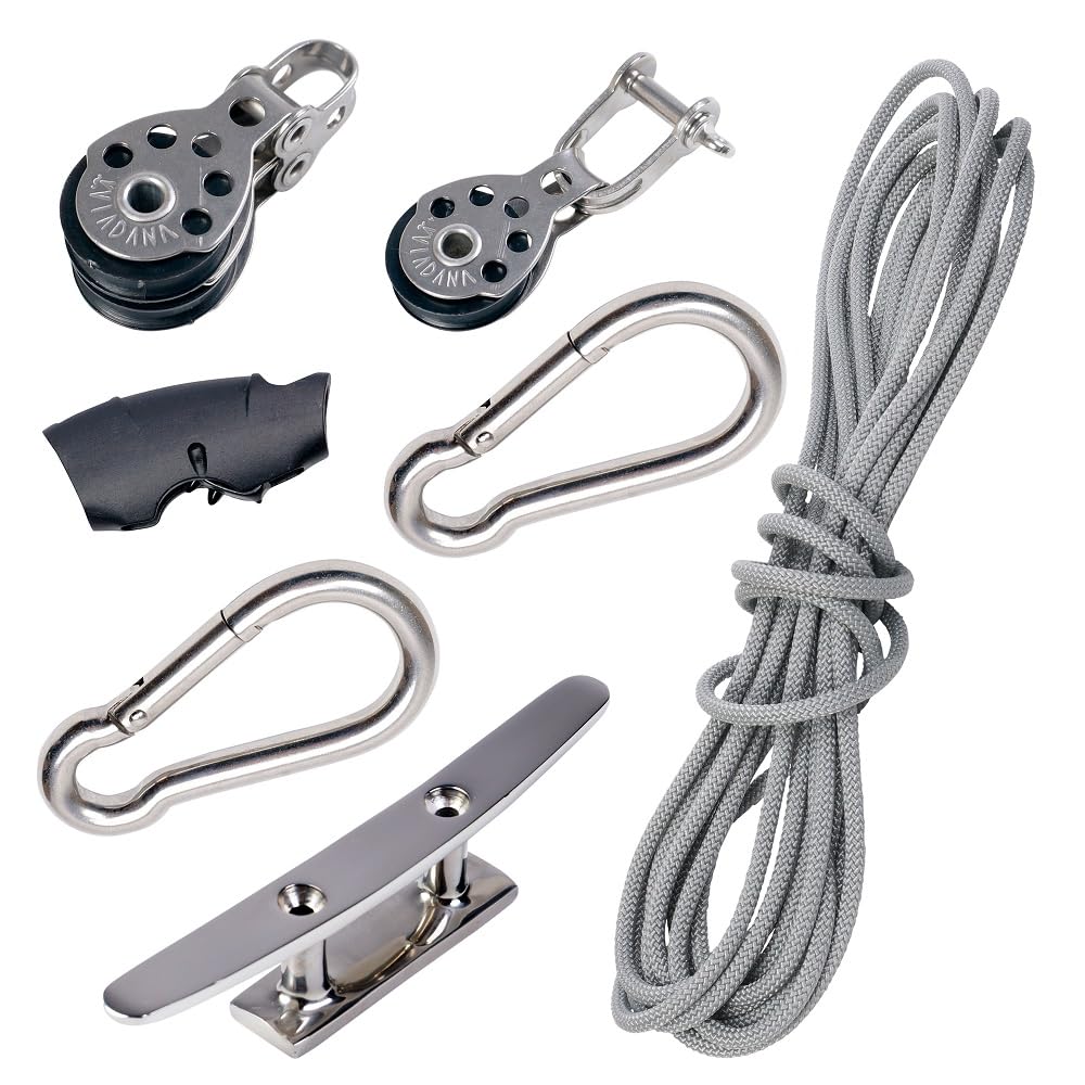 Gancio Per Puleggia Windsurf A 3 Ruote - In Lega Di Alluminio, Resistente Al Vapore | Per Attrezzatura Nautica - Foto 5