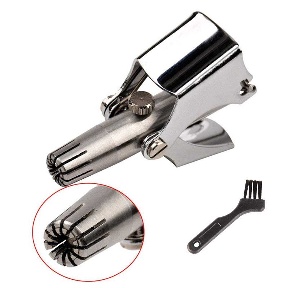JUZR Manual Nose Ear Hair Trimmer (No Batteries Required)- Portable Stainless Steel Nose Hair Remover for Men & Women/Professional Manual Washing Vibrissa Razor Nasal Shaver 3
