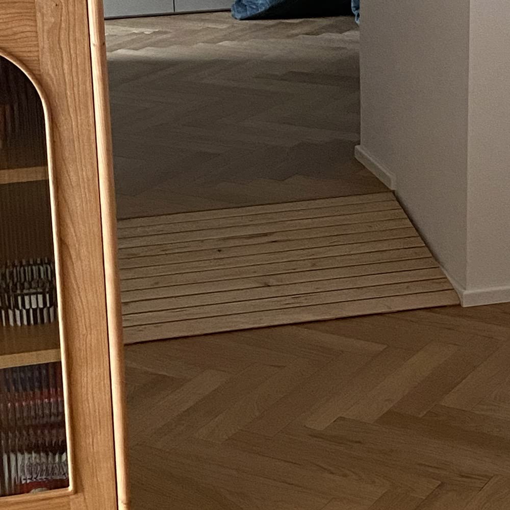 TOCTUS OUKEJNM - Rampa de acceso para silla de ruedas, rampa de acceso de madera antideslizante para entrada, entrada, cobertizo, garaje, rampa de transición de 7 a 15 cm de elevación (35 x 38,8 x 15