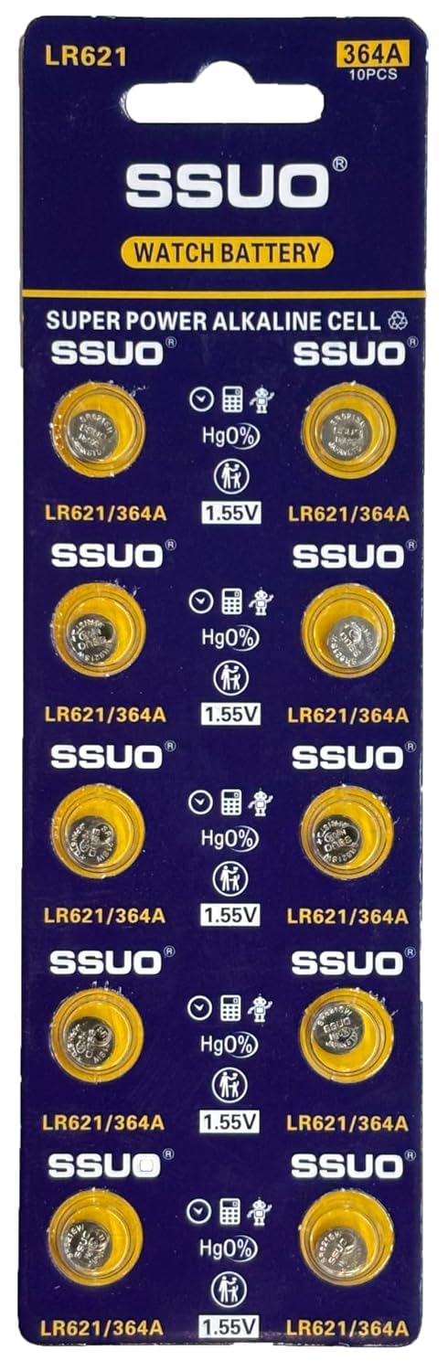SR621 Button Cell Batteries (10 Pack) – 1.55V Silver Oxide – Also Known as 364, SR621SW, SG1, V364 – Long-Lasting Watch & Electronics Batteries-picture-30