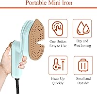 Vista 2 de Mini Travel Iron for Clothes, 180° Rotatable Portable Handheld Steam Iron, Foldable Small Size Steamer Ironing Machine with Dry & Wet Ironing for