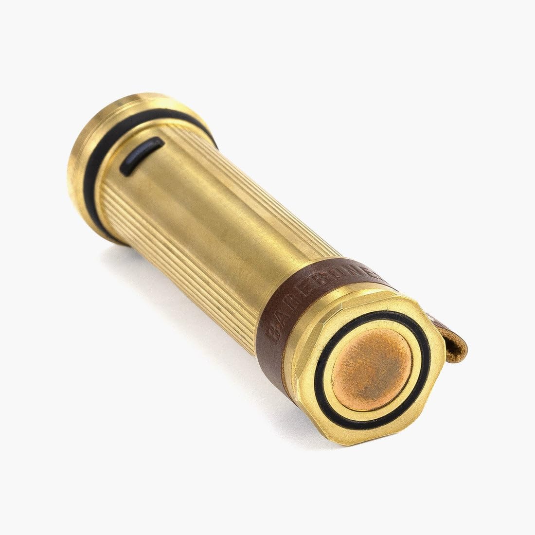 Barebones Mini Flashlight - Brass, Vintage-Style Rechargeable Flashlight with Adjustable Brightness, Magnetic Base, and Candle Flicker Mode – Compact Travel and Camping Light