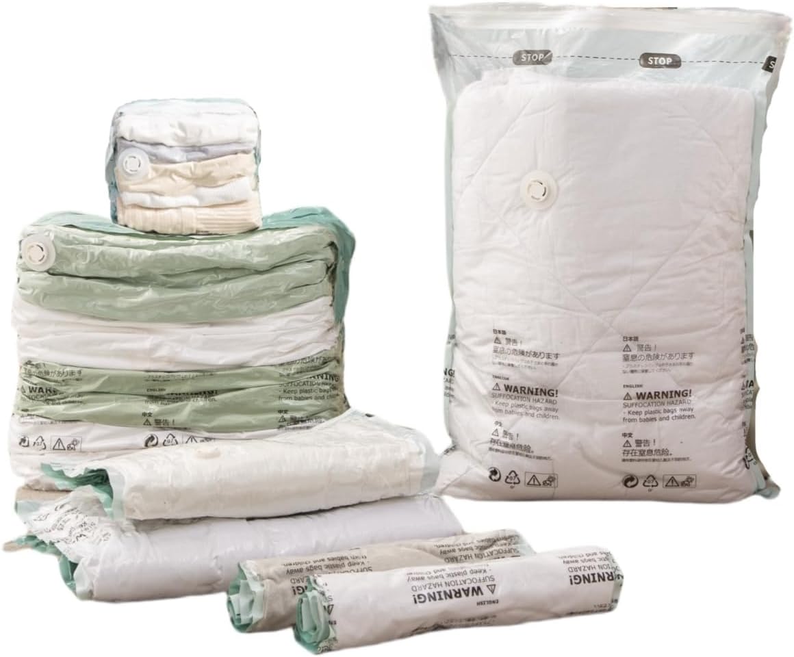 Vacuum Storage Bags for Clothing - NeatNest Mixed Set, Includes Roll-Up, Flat, Cube Bags in Multiple Sizes for Travel and Home, Vacuum or Hand Press, All-in-One Space Saver Kit for Clothes and Bedding