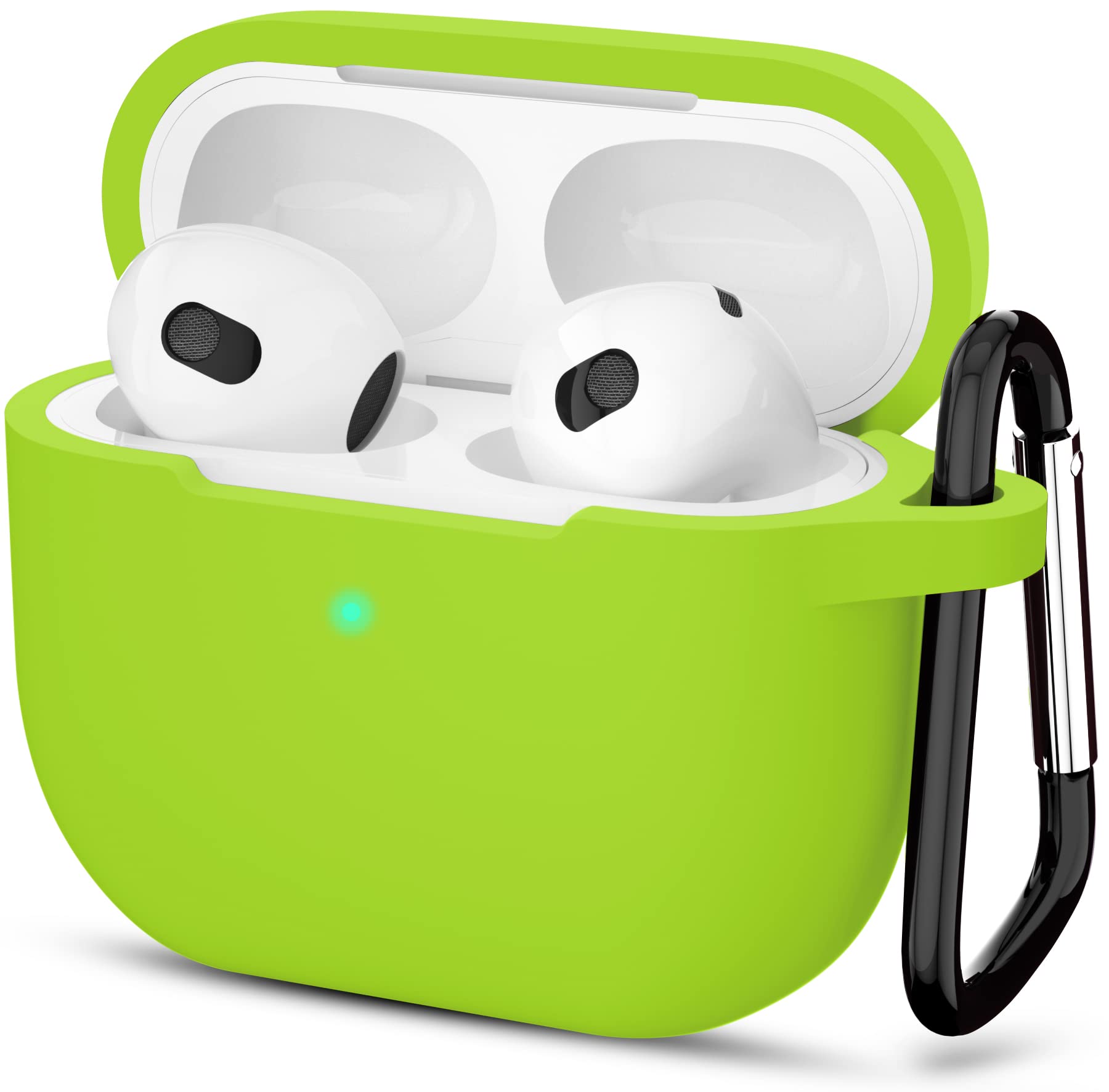 ATUAT AirPods 3 Case, Protective Silicone Cover for AirPods 3rd Generation Case 2021, Wireless Charging - Light Green