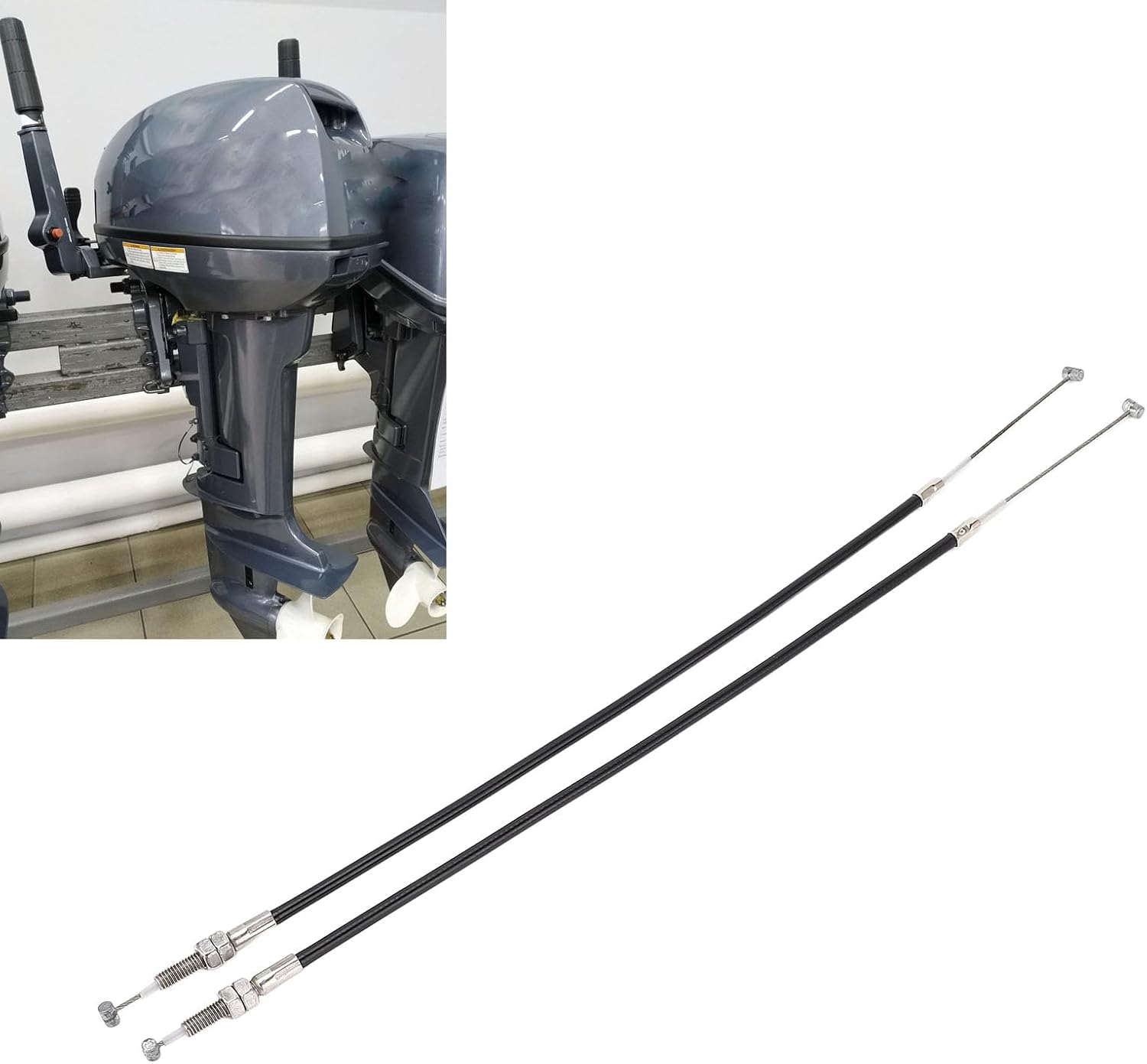 Tbest Outboard Motor Throttle Cable Metal 9.9 15 20 25 Smooth Control Marine Throttle Cable