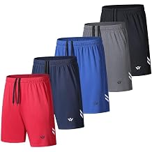 5 Pack Mens Sports Shorts Men's Athletic Shorts with Pockets and Elastic Waistband, Quick Dry Workout Shorts for Men Running Trousers