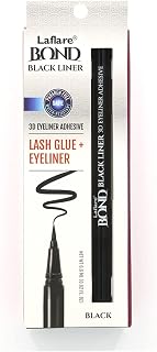 Laflare Bond 3D Eyeliner Adhesive Lash Glue + Eyeliner, Quick Drying, Long Lasting, Drawing Smoothly, Vegan, Gluten Free Liner Style Adhesive (Black)