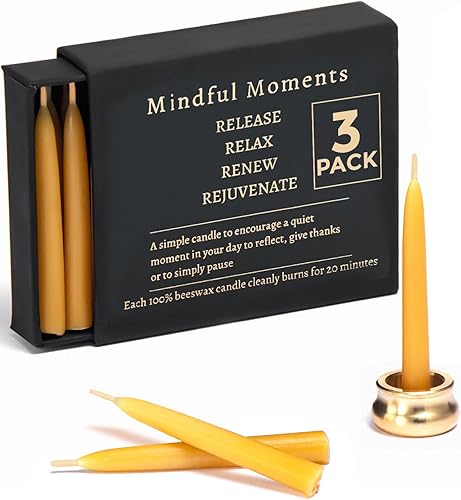 Miniatura 9 de Mindful - Juego de velas de meditación con mini velas cónicas  Velas de oración con portavelas cónico, regalos de relajación para mujeres estrés,