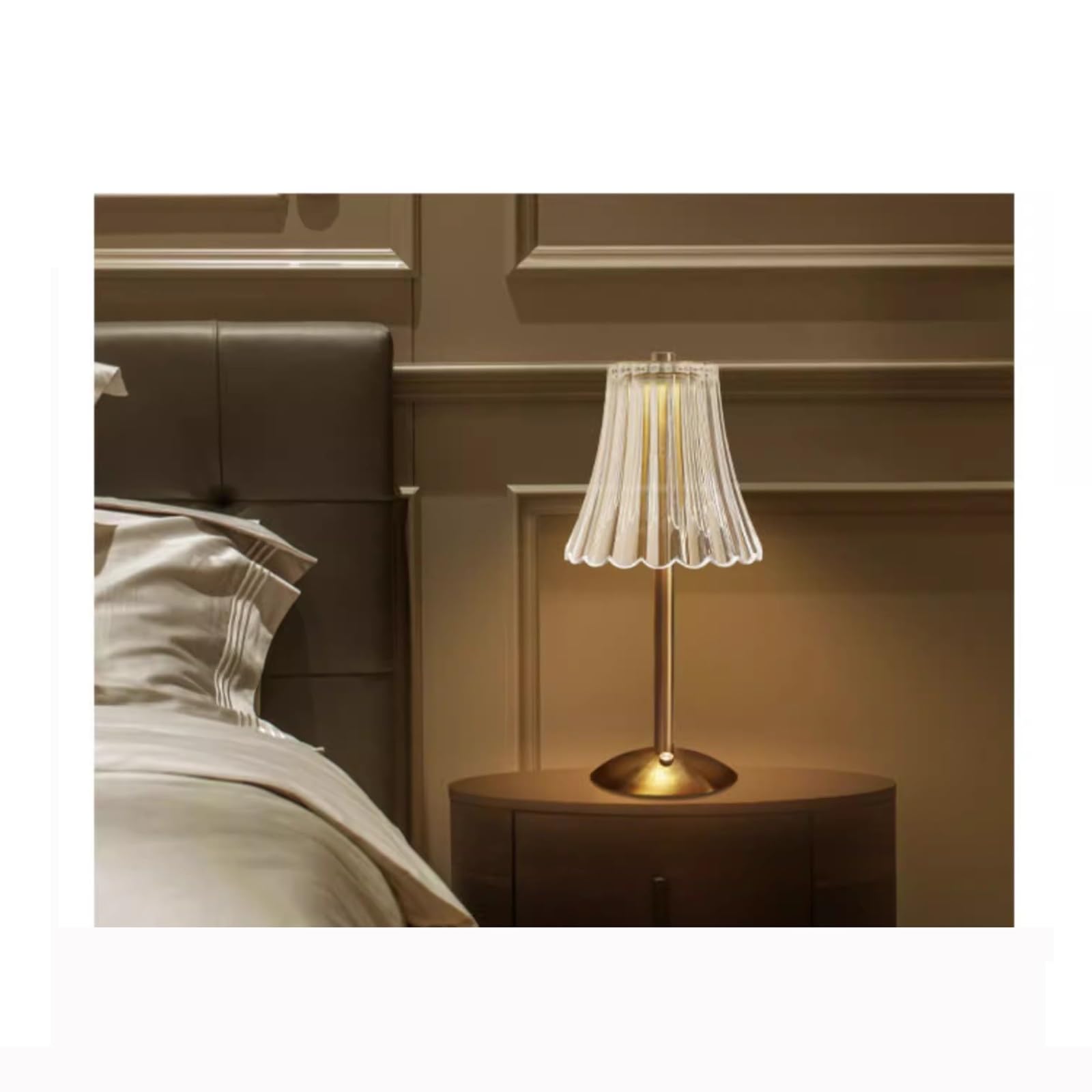 Lampki nocne Kryształowa lampa stołowa retro Lampka nocna Sypialnia Premium Sense Ładowana lampka Amerykańska dekoracyjna Możliwość ładowania i ściemniania Wystrój domu