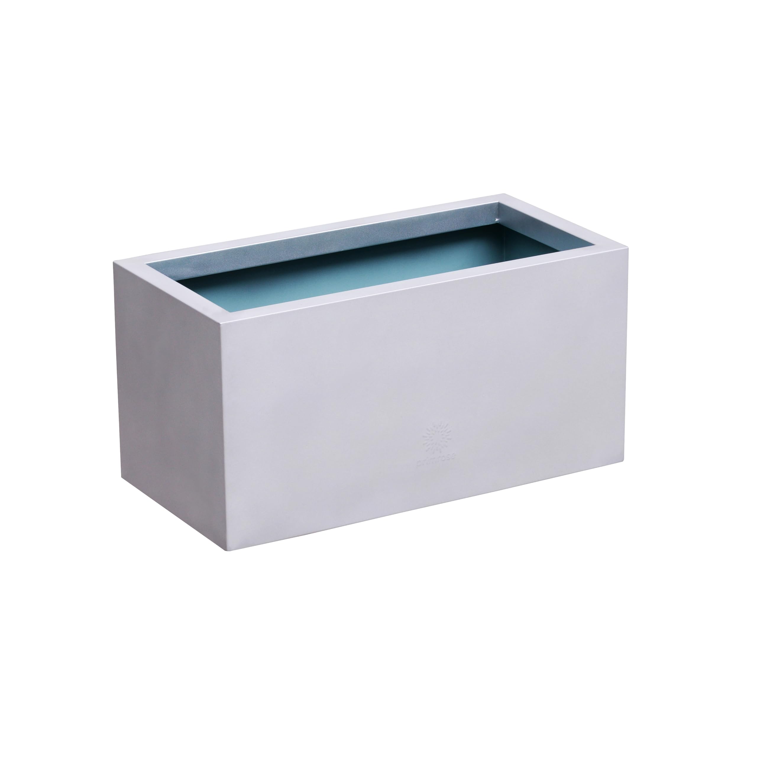 Primrose Zinc Galvanised Rectangular Outdoor Trough Planter - Silver - 70cm