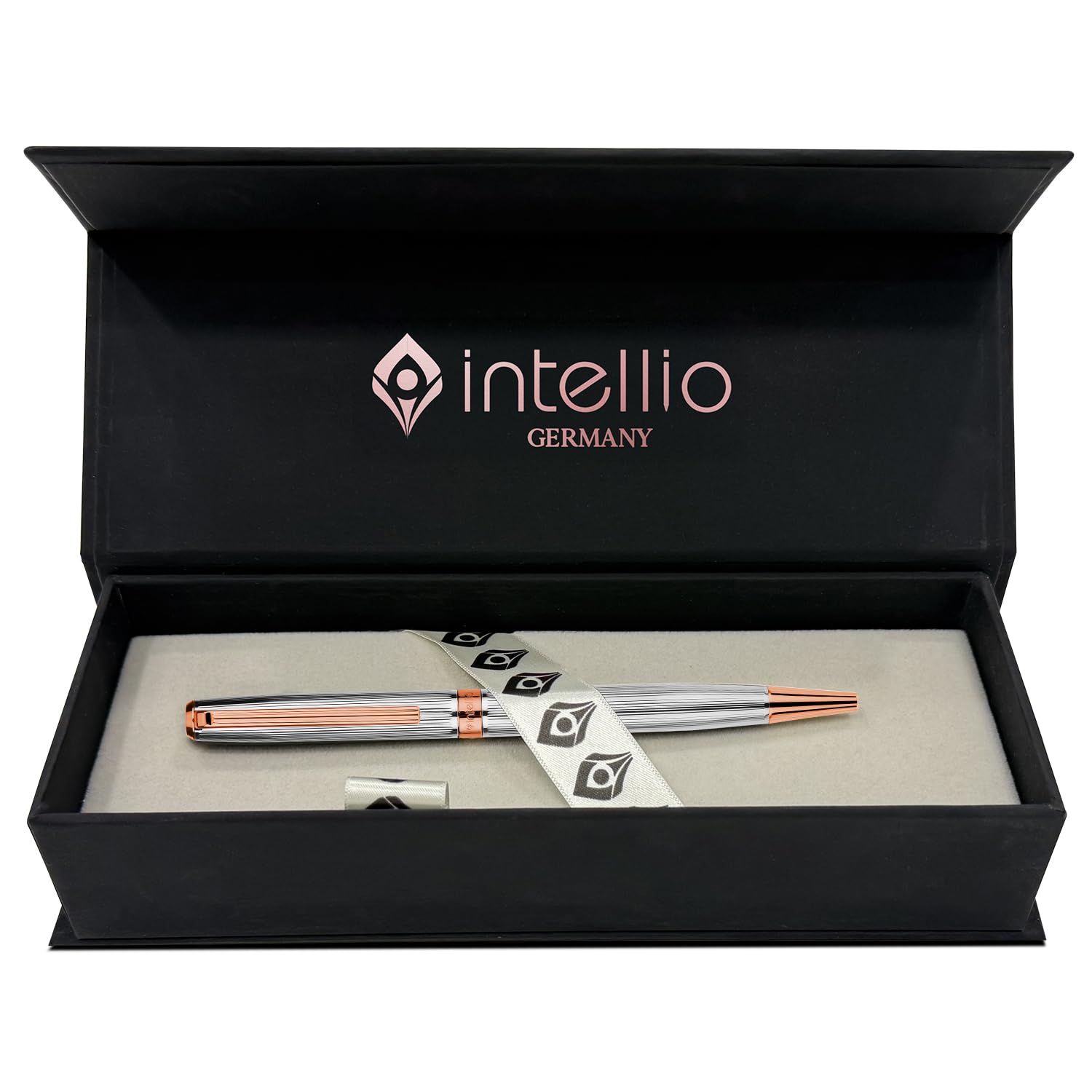 RHEIN Chrome & Rose Gold (24K Plated) Slim Ball Pen