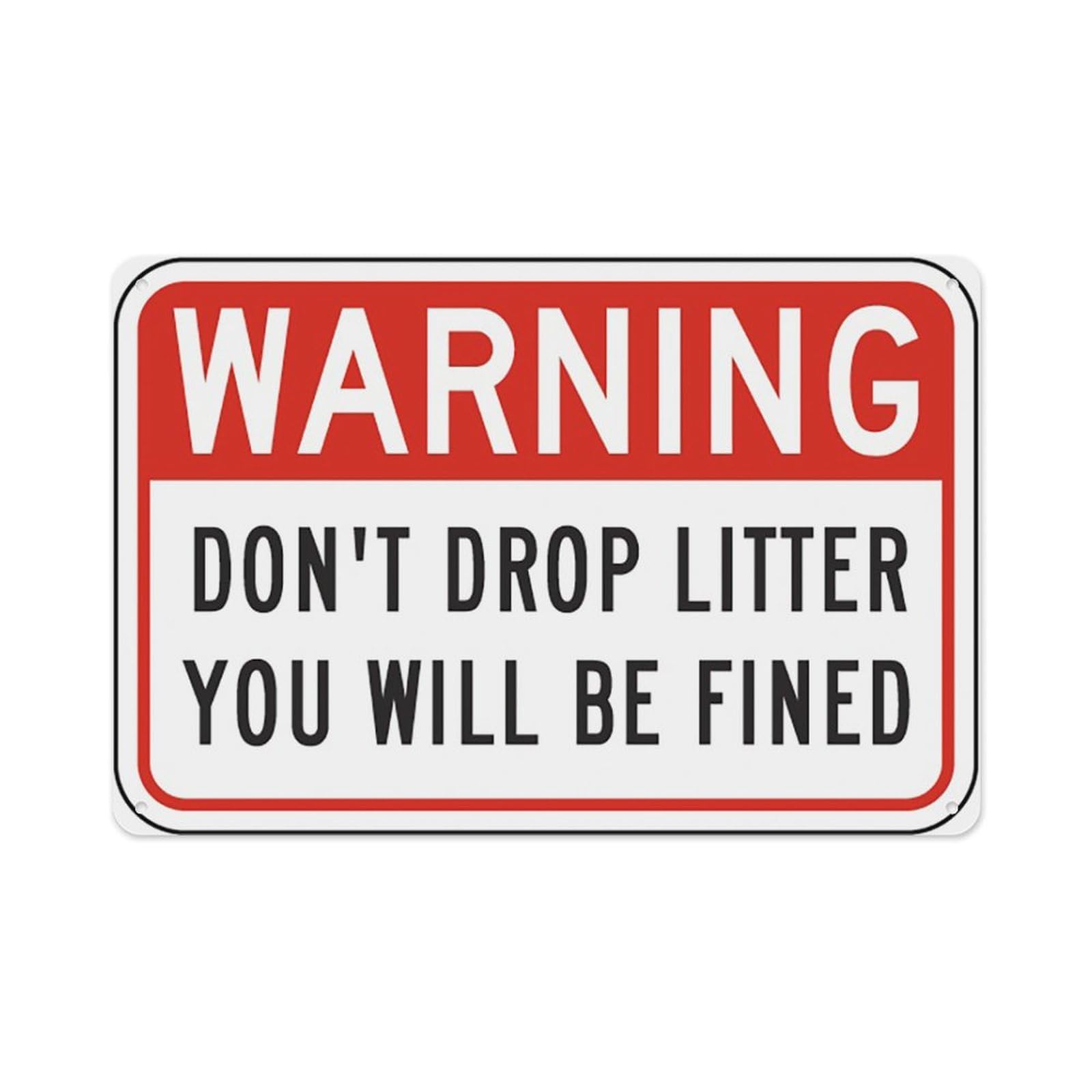 peiyeety Warning You Will Be Fined Sign Aluminum Tin Warning Signs For Home Outdoor Garden 12X16 Inches