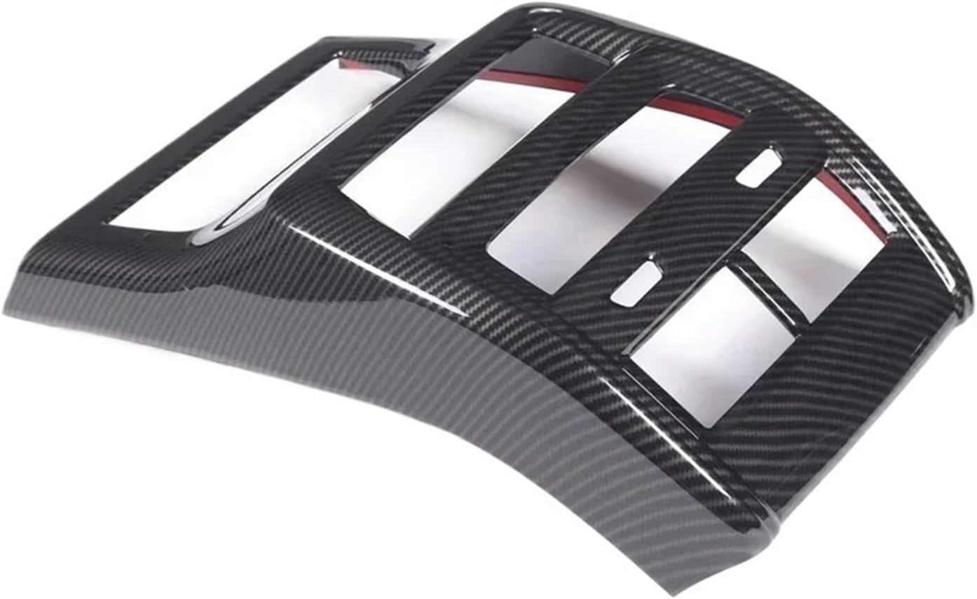 Compatible With X5 G05 22-24 ABS Silver/Carbon Fiber Car Rear Air Conditioner Outlet Anti-kick Panel Cover Trim Sticker Car Accessories(Style A carbon fiber)