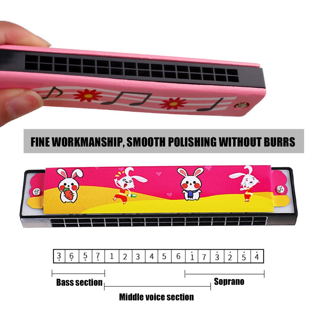 Armoniche Per Bambini - 16 Pezzi Colorati Con Disegni Animati | Strumento Musicale Giocattolo Per Principianti