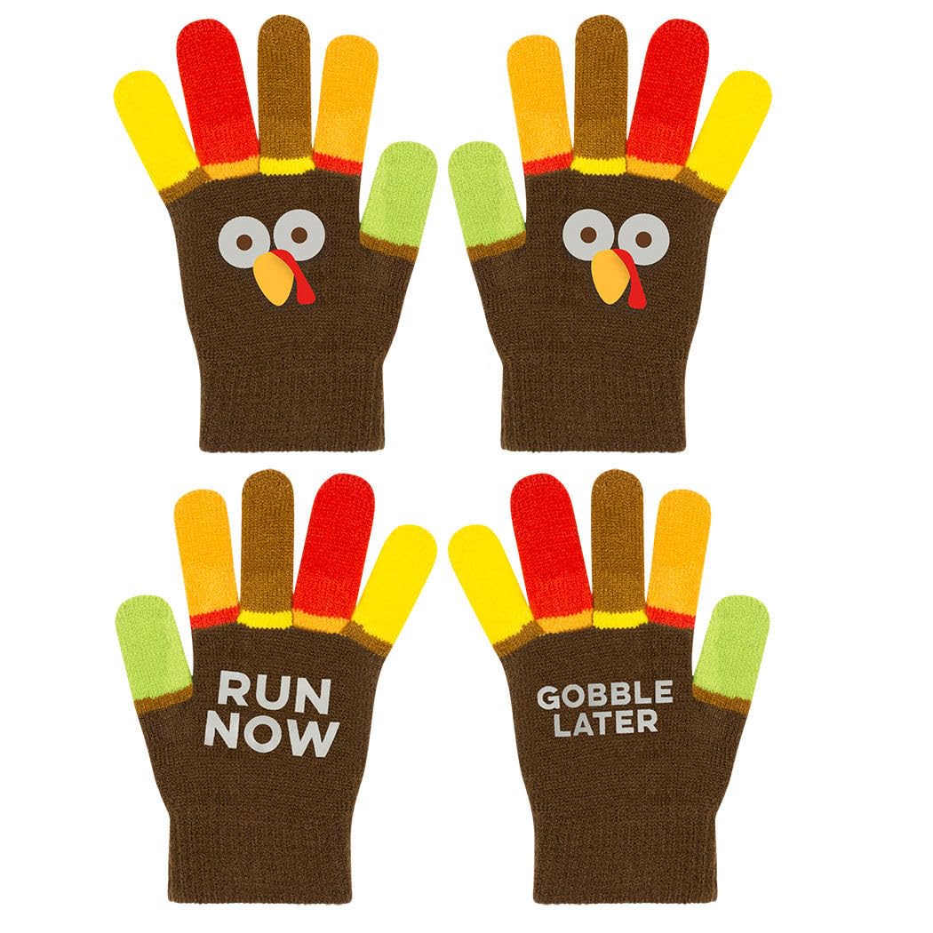 ChalkTalkSPORTS Run Now Gobble Later Running Turkey Gloves - Thanksgiving Turkey Trot Gear