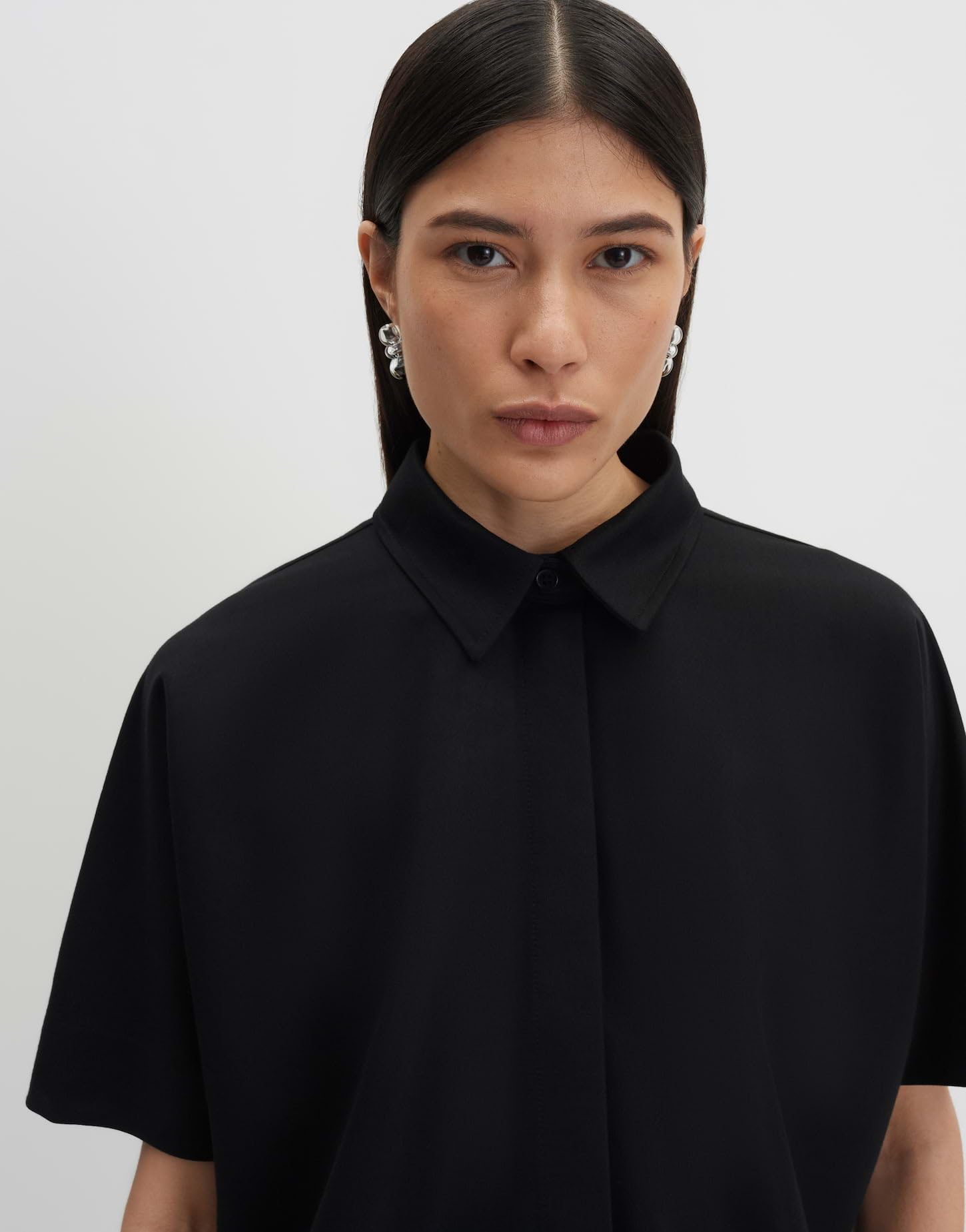 someday Damen Kurzarmbluse | Hemdbluse in feiner Piqué Optik Loose Fit